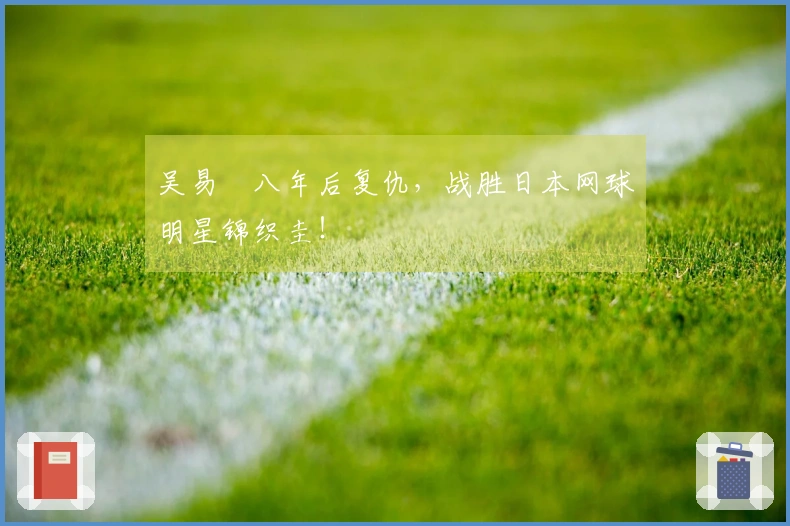 吴易昺八年后复仇，战胜日本网球明星锦织圭！